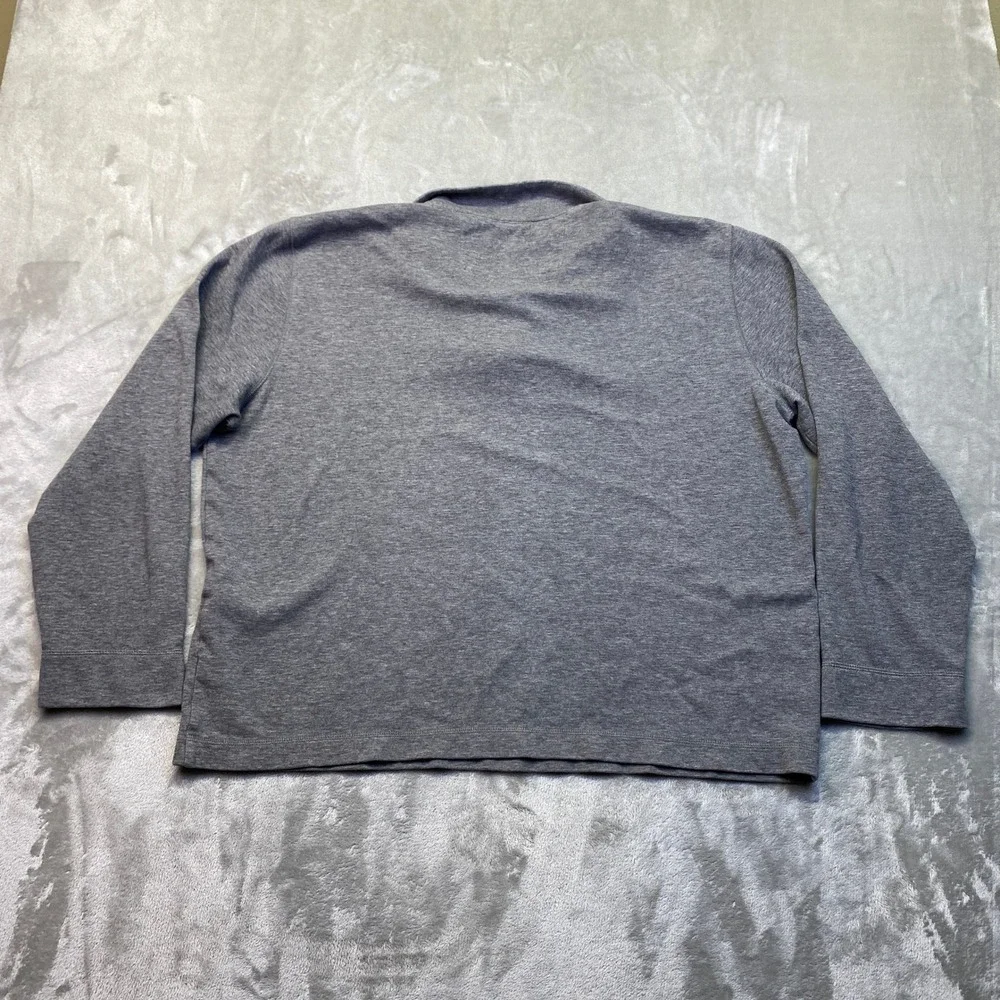 Banana Republic‎ Mens XL Quarter Zip Pullover Sweater Grey Cotton Blend 671276